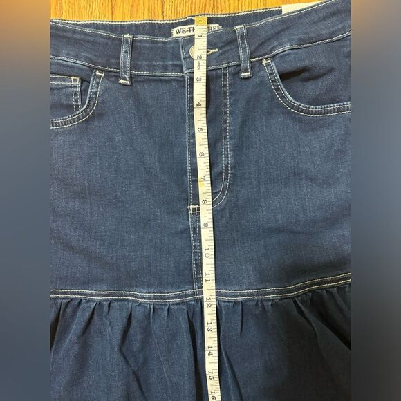 Free People We The Free Jordan Maxi Skirt Denim High Rise Stretch Dark Wash 0&6 - Picture 9 of 9